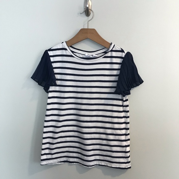 GAP Other - Gap Kids Navy & White Striped Flutter Sleeve M 8